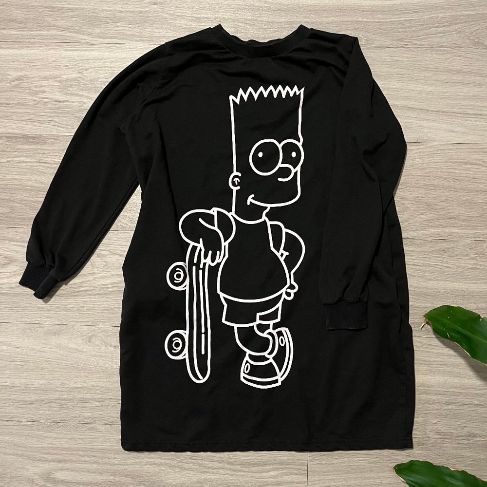 Oversized Bart Simpson Graphic Longsleeve Shirt